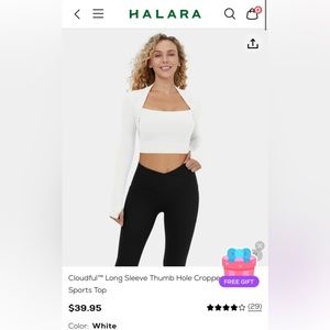 Halara long sleeve crop top